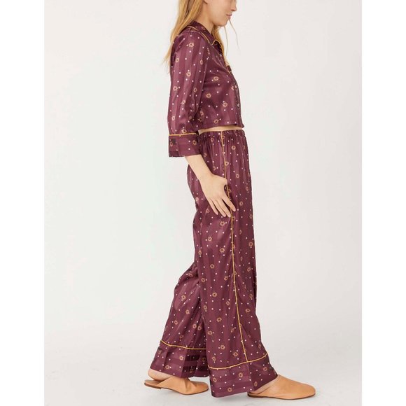 Free People Purple Pajama Set with Gold Accents - Picture 2 of 9